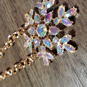 Betsey Johnson Iridescent Snowflake Statement Necklace